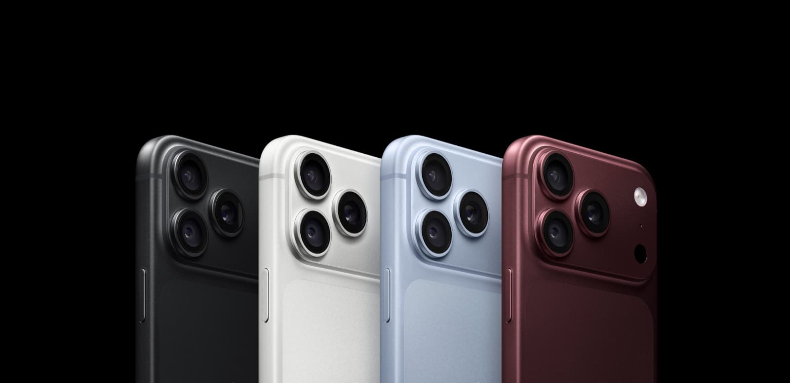 iPhone 18 Pro in Black, Glacier, Sky and Burgundy finishes
